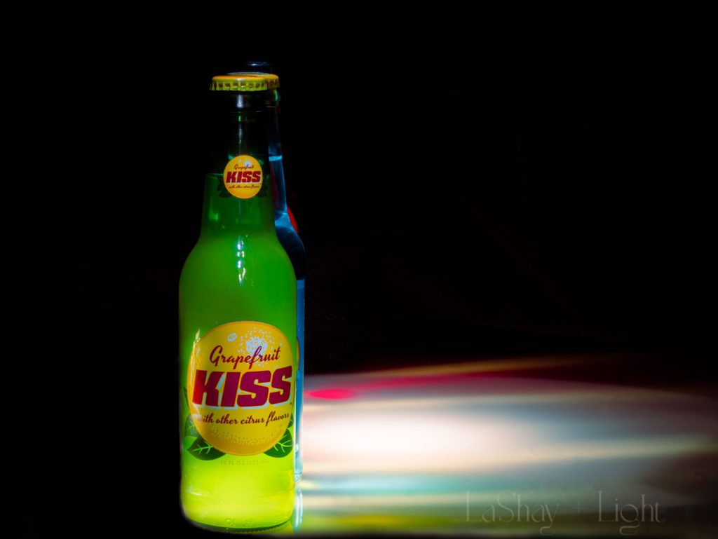 soda bottle light painting product photography colored light on the ground