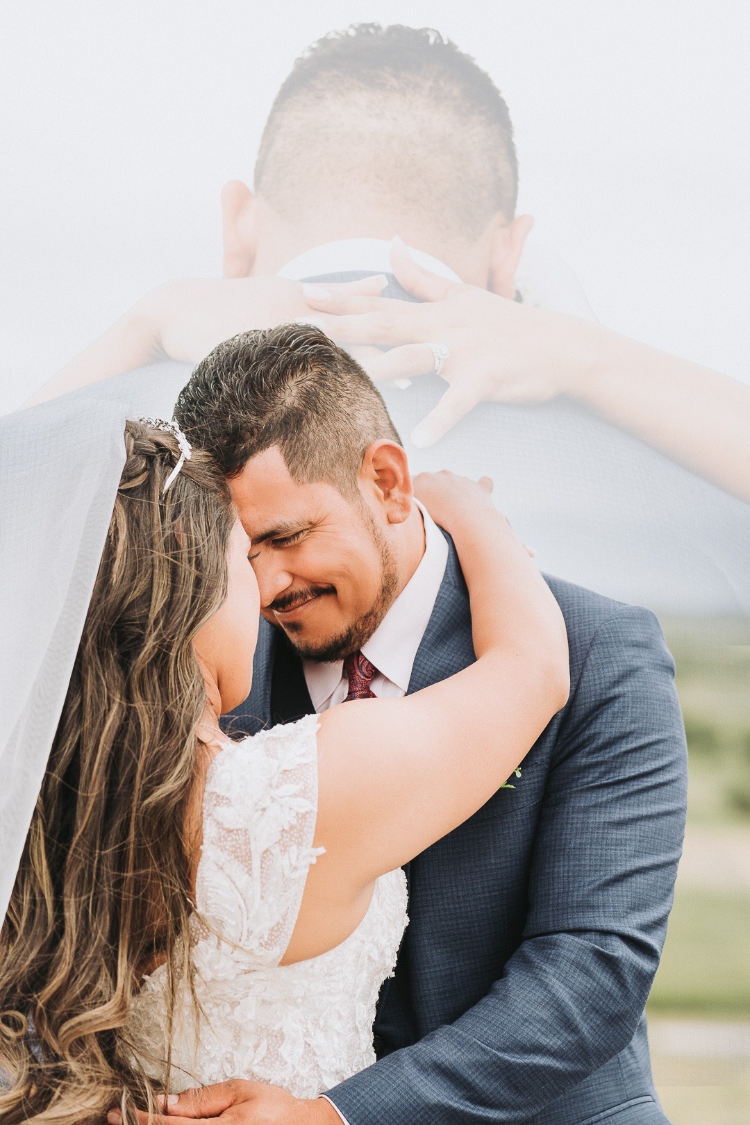  cinematic idaho wedding photographer bride and groom hugging 