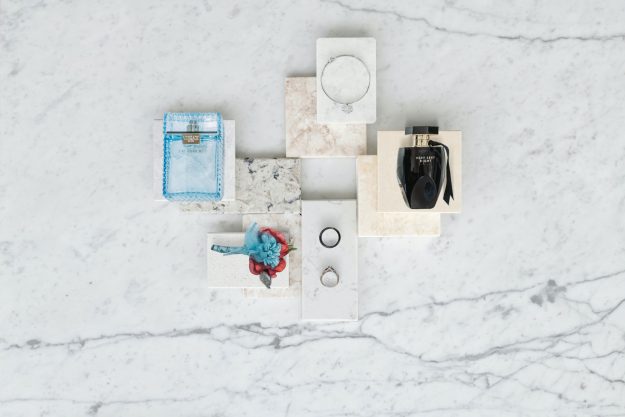 marble wedding flat lay wedding pros