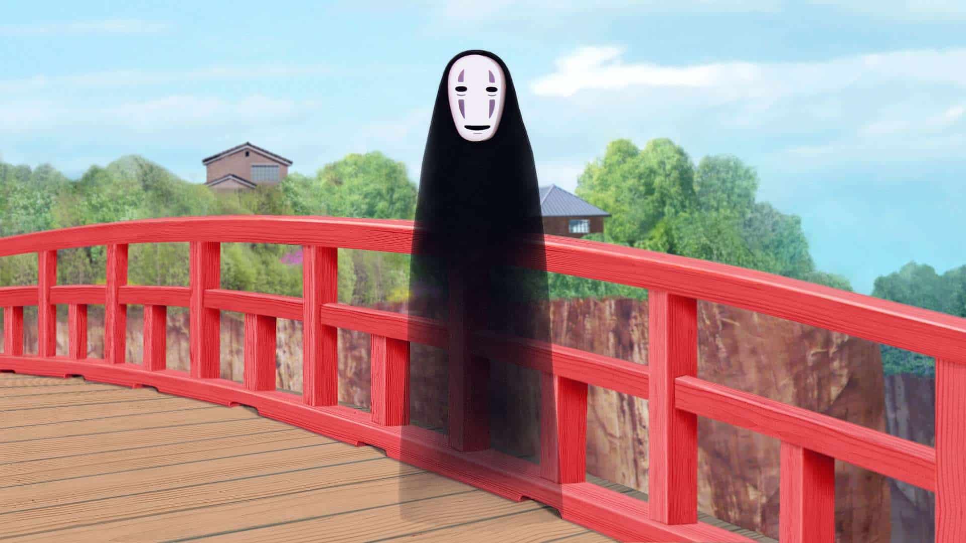 No-face by the red bridge