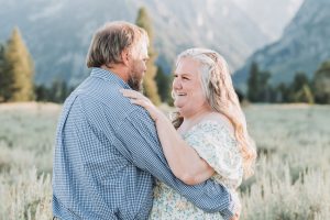 couple smiling at each other idaho photographer