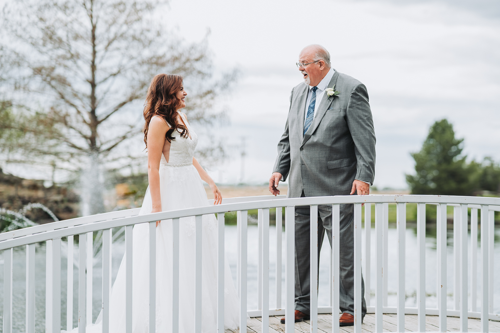first look father seeing bride for the first time in idaho photographer timeless